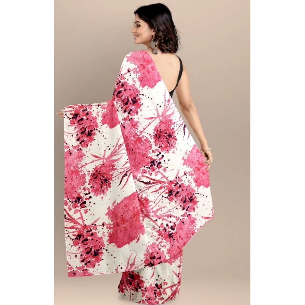 Women's Joya Silk Saree with Blouse (Pink, 5-6 Mtrs)