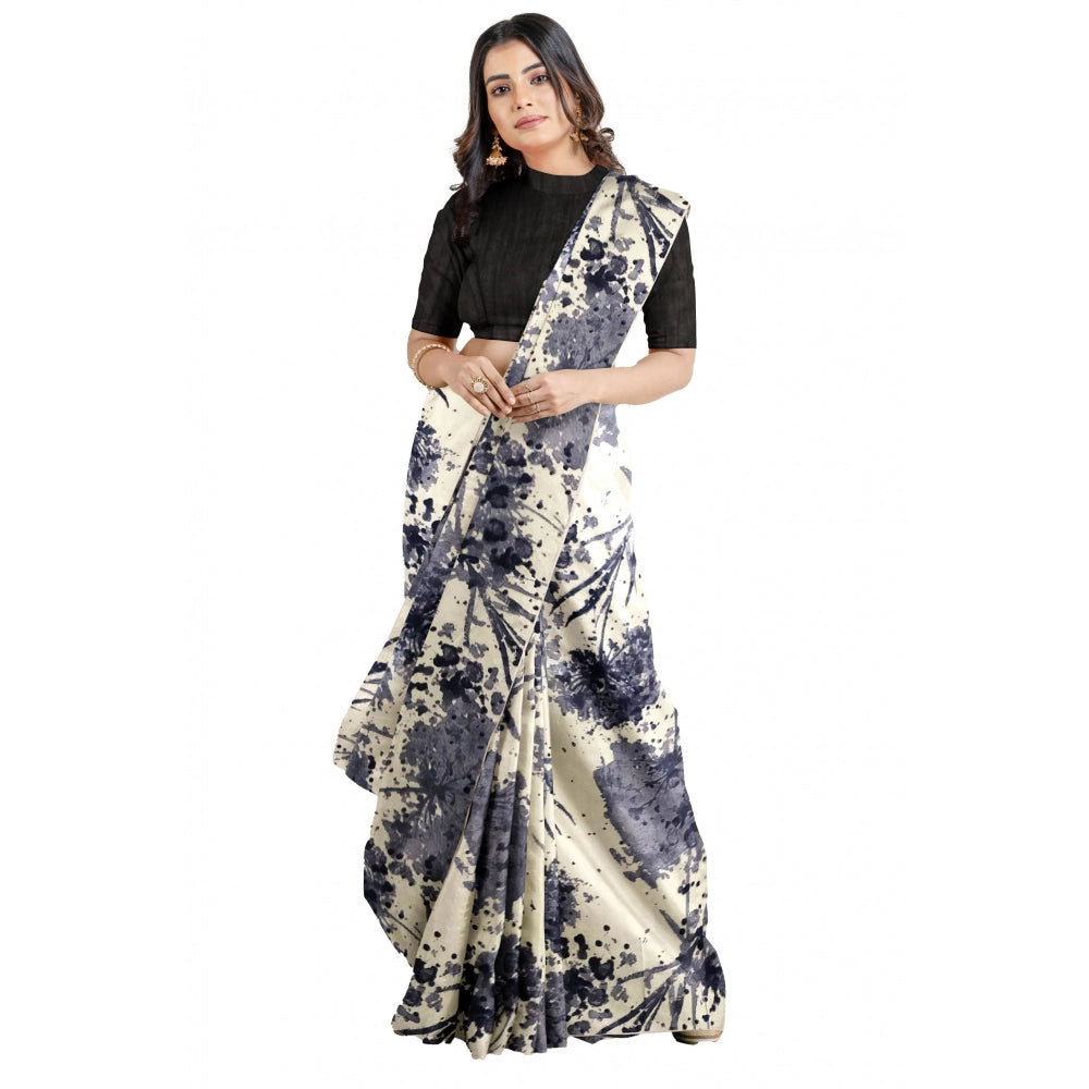 Women's Joya Silk Saree with Blouse (Black, 5-6 Mtrs)