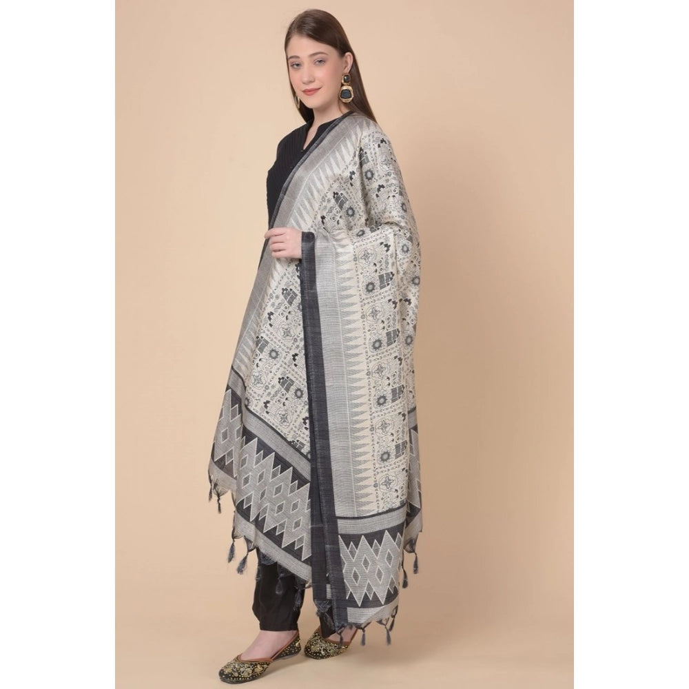 Women's Art Silk Printed Dupatta (Multicolored, Length: 2.25 to 2.50 Mtr)