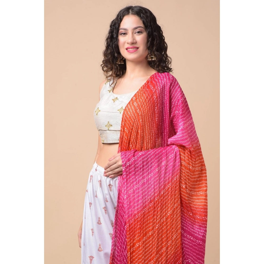 Women's Chanderi Printed Dupatta (Multicolor, Length: 2.25 to 2.50 Mtr)
