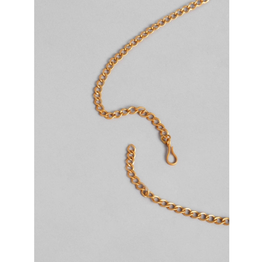 Women's Rose Gold Plated Alloy Hip Belt Kamarband (Red & Green)