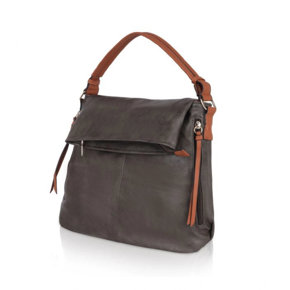 Women's Faux Leather Solid Sling Bag (Green)