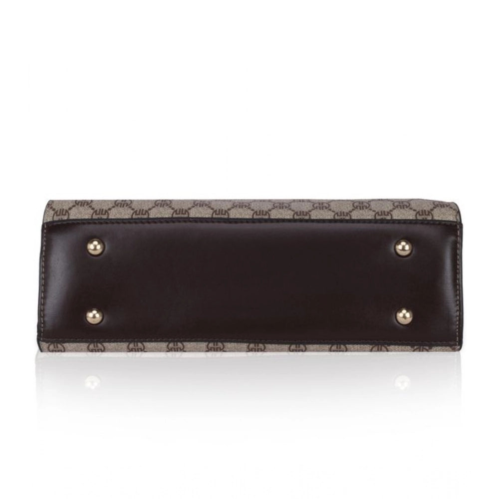 Women's Faux Leather Printed Handbag (Coffee)