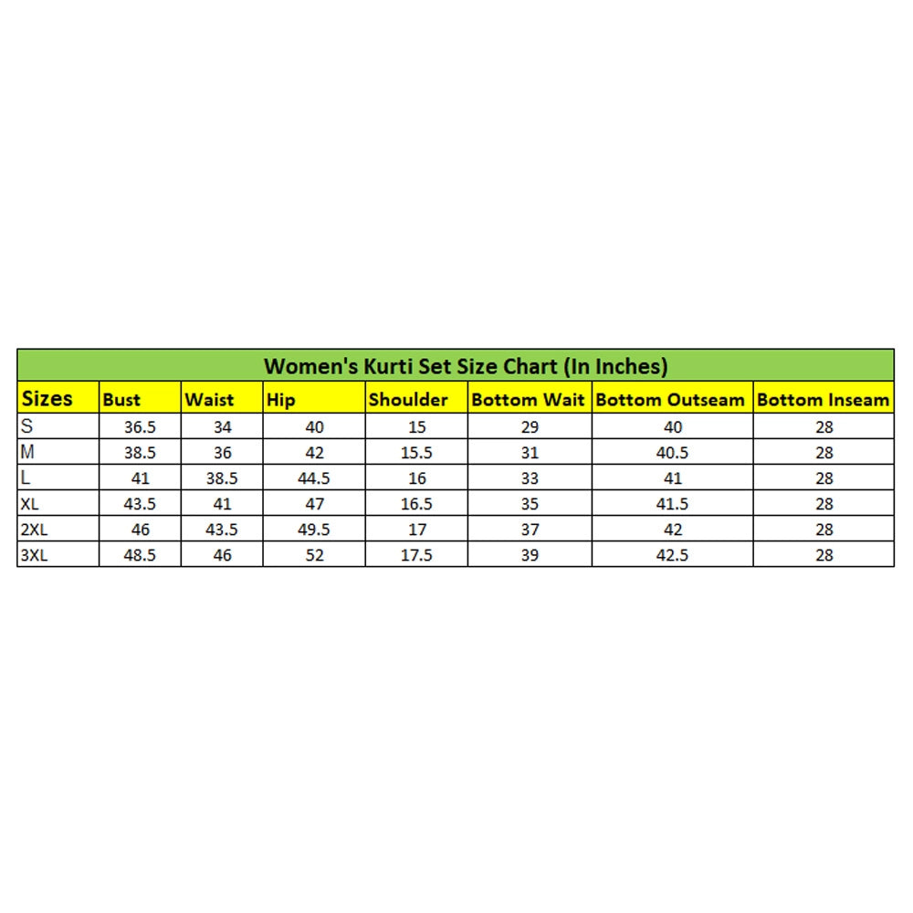 Women's Roman Silk Embroidery 3-4th Sleeve V-Neck Kurti With Pant Dupatta Set (Lavender)