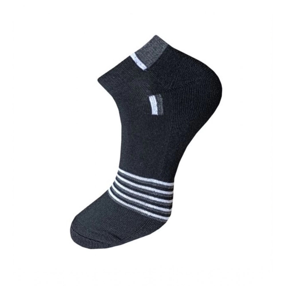 3_Pair Set Unisex Casual Cotton Striped Ankle Length Socks (Multicolor)