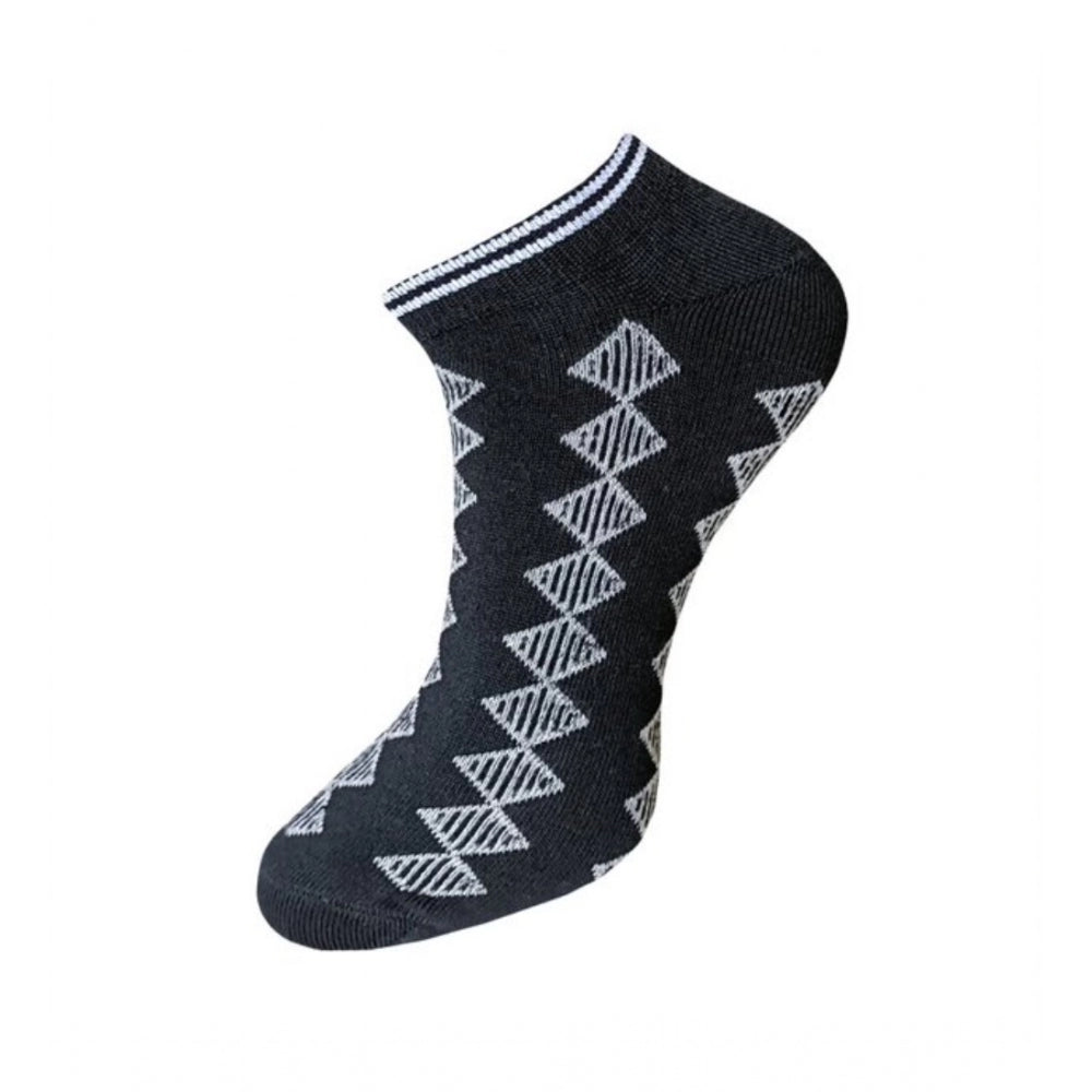 3_Pair Set Unisex Casual Cotton Printed Ankle Length Socks (Multicolor)