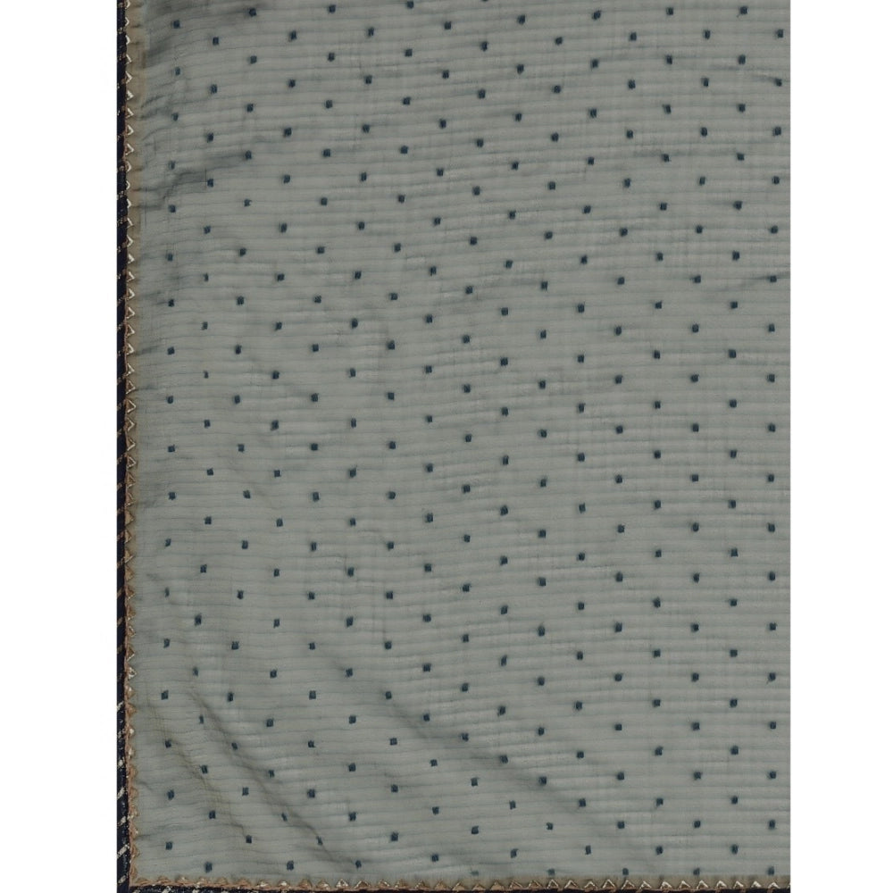 Women's Silk Blend Embellished Saree With Unstitched Blouse 5.5Mtr (Grey)