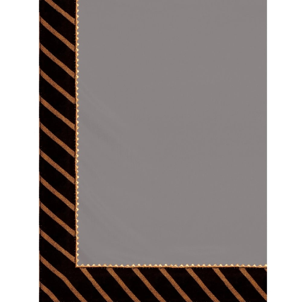 Women's Chiffon Self Design Saree With Unstitched Blouse 5.5Mtr (Silver)