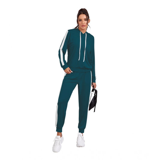 Women's Knitting stretchable Solid Hooded Neck Full Sleeve Track Suit (Morpich)