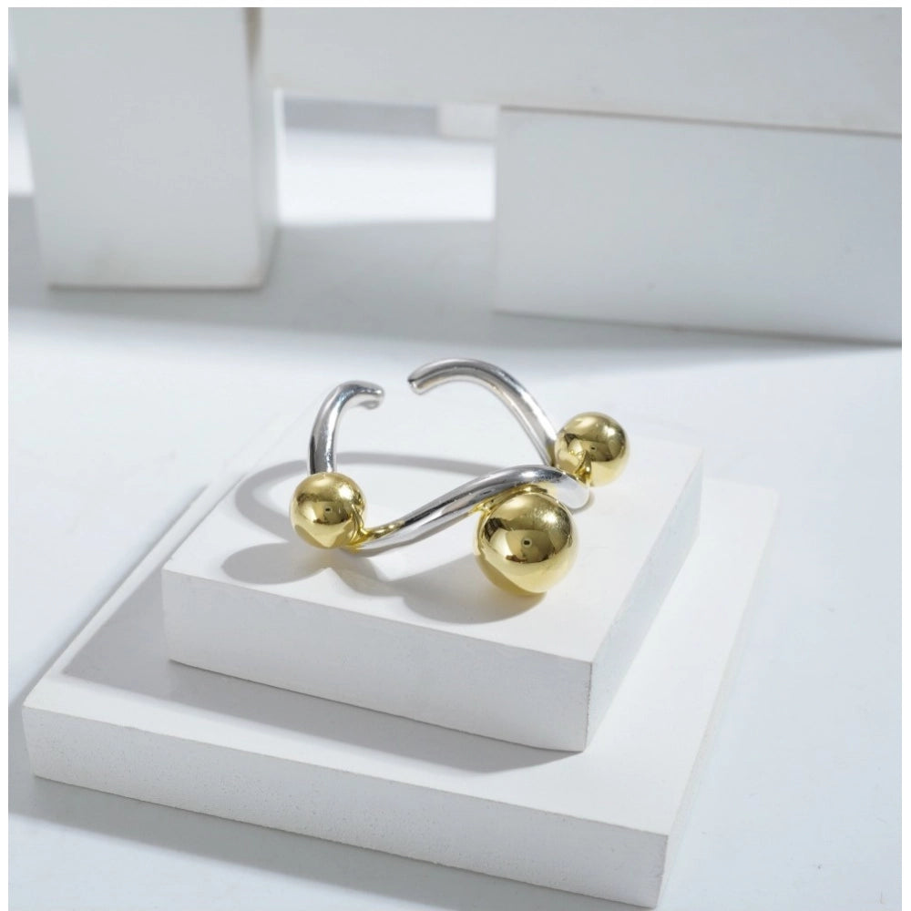 Stainless Steel Stainless Steel Daily Wear Freesize Ring (Silver Plated)