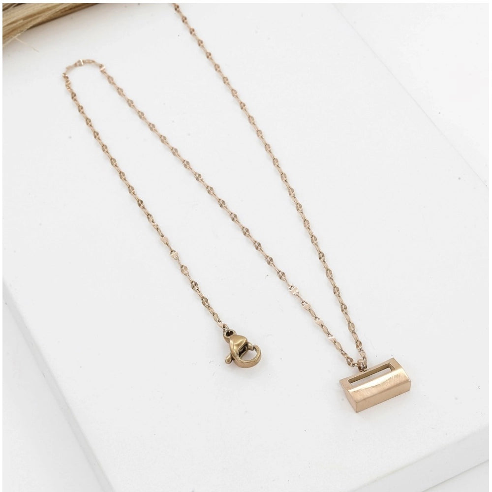 Women's Stainless Steel Mini Suitcase Pendent Delicate Chain (Gold Plated)