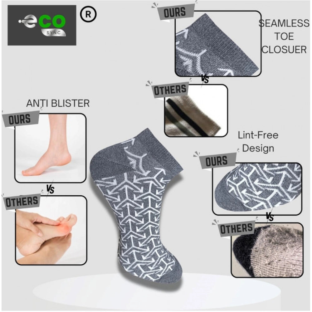 3_Pair Set Unisex Casual Cotton Printed Low Cut Socks (Multicolor)