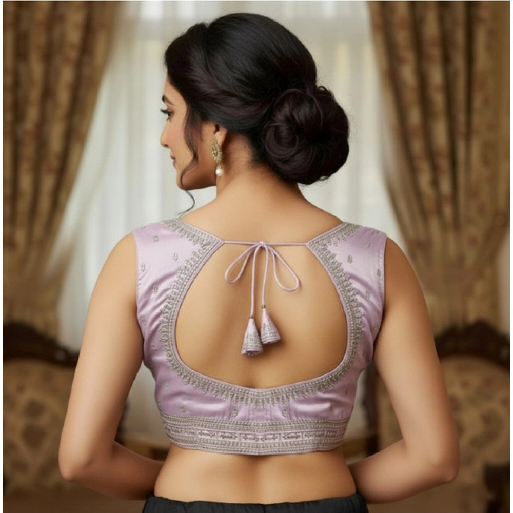 Women's Zimmi Choo Sequin Work V-Neck Padded Blouse (Lavender 38 Ready (Self Alterable 36–40)