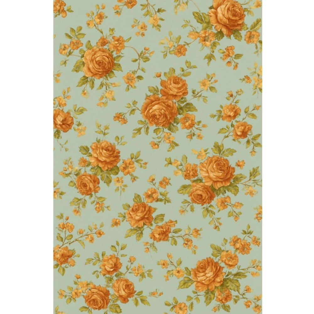 Microfiber Floral Printed Double Bedsheet with 2 Pillow Covers (Beige)