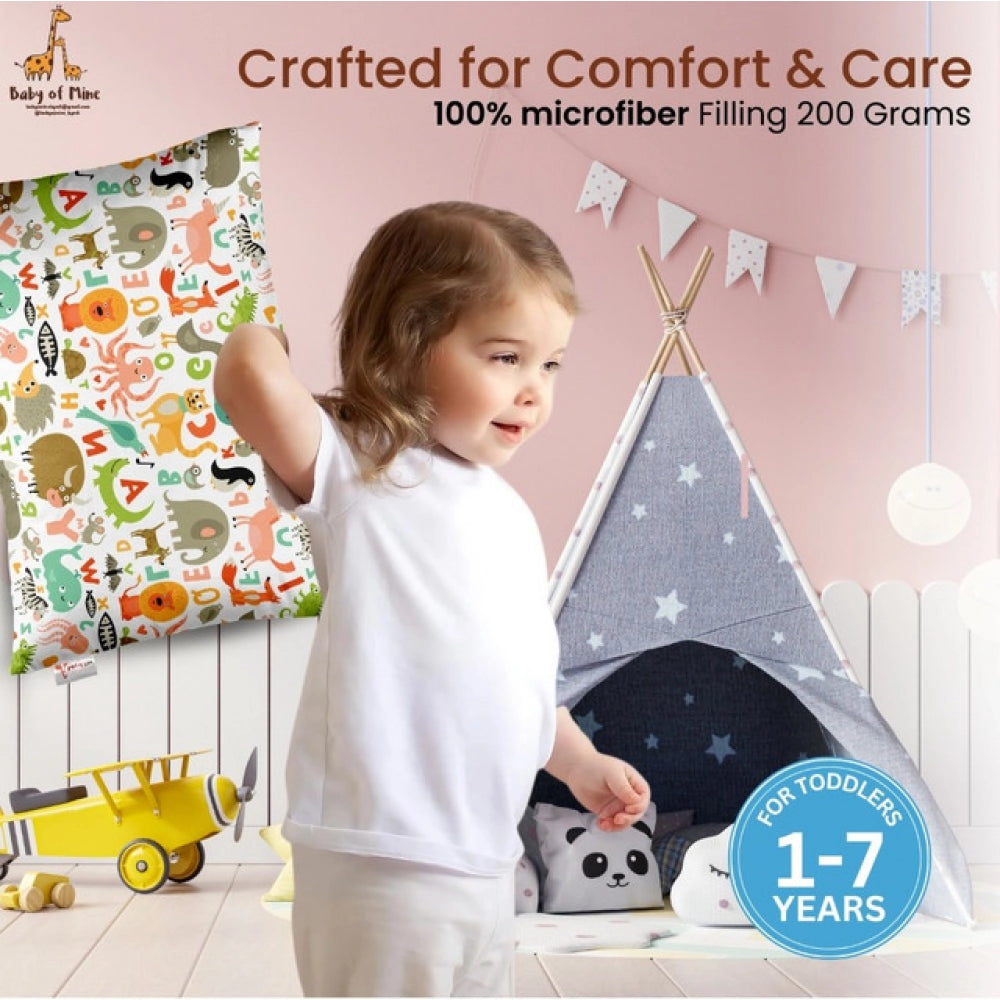 Soft Plush Printed Baby Infant Pillow for Kids Age 1 To 5 Years (Multicolor)