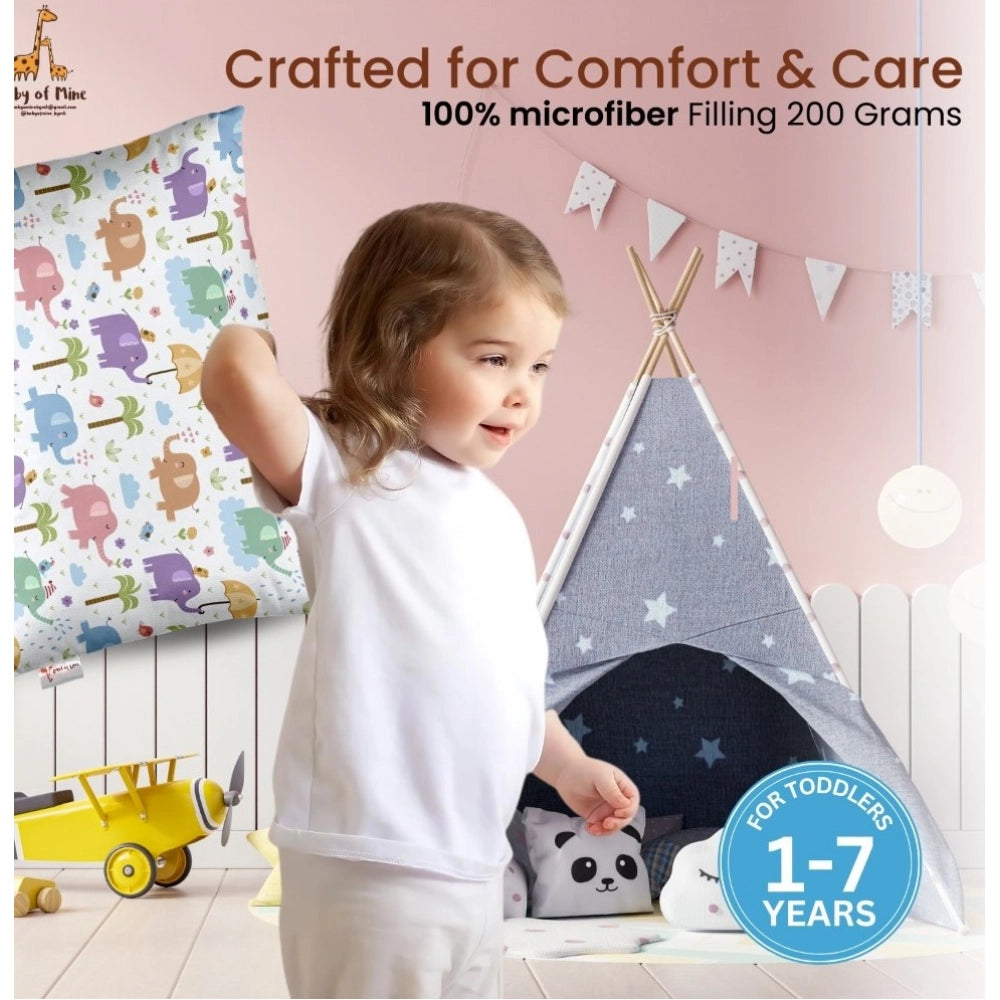 Soft Plush Printed Baby Infant Pillow for Kids Age 1 To 5 Years (Multicolor)