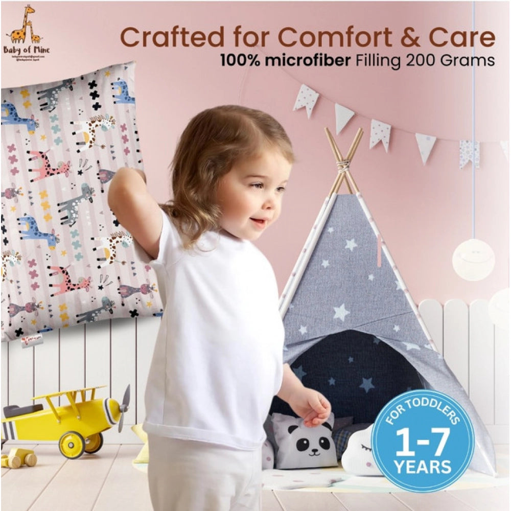 Soft Plush Printed Baby Infant Pillow for Kids Age 1 To 5 Years (Multicolor)