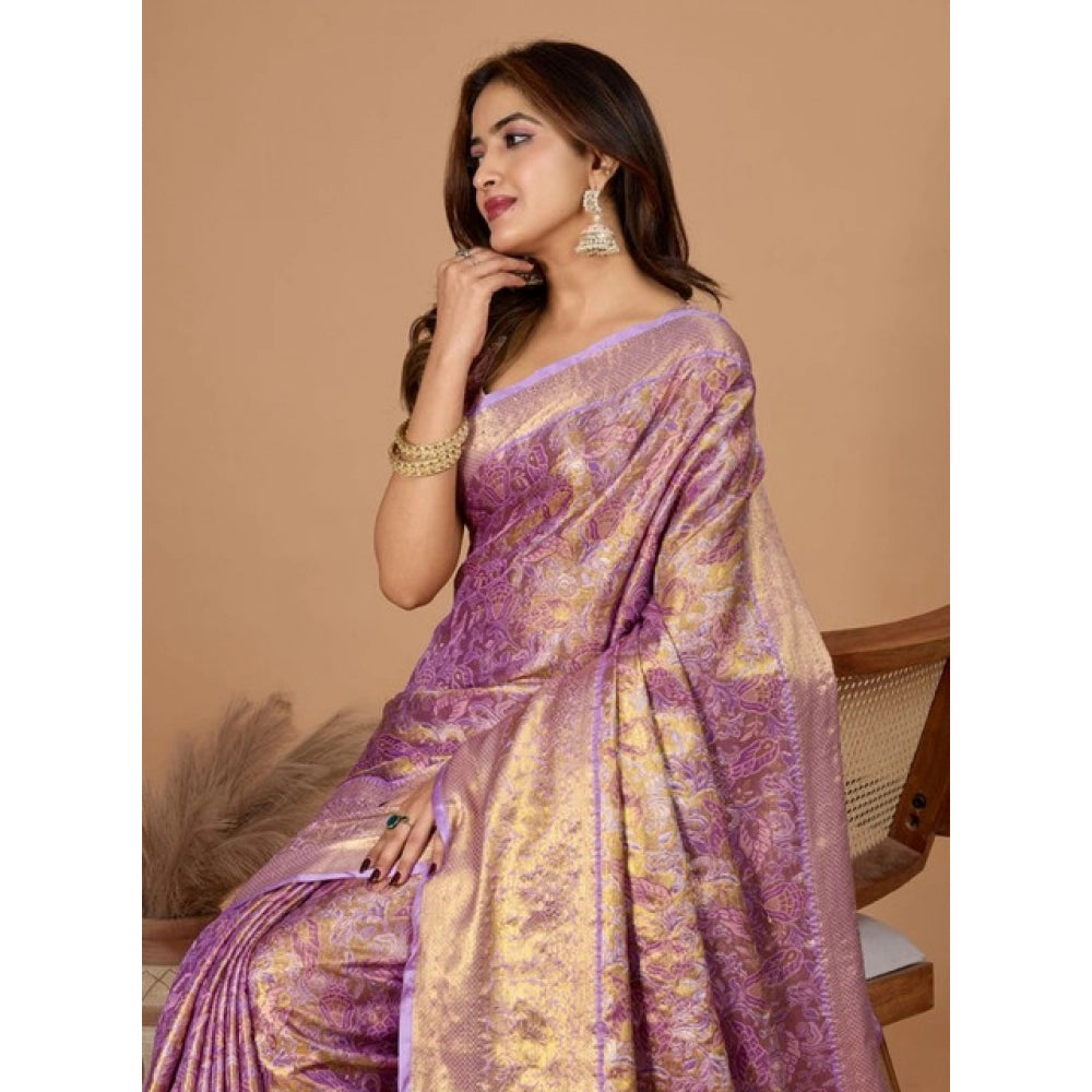 Women's Jacquard Saree With Unstitched Blouse 5.5Mtr (Multicolor)