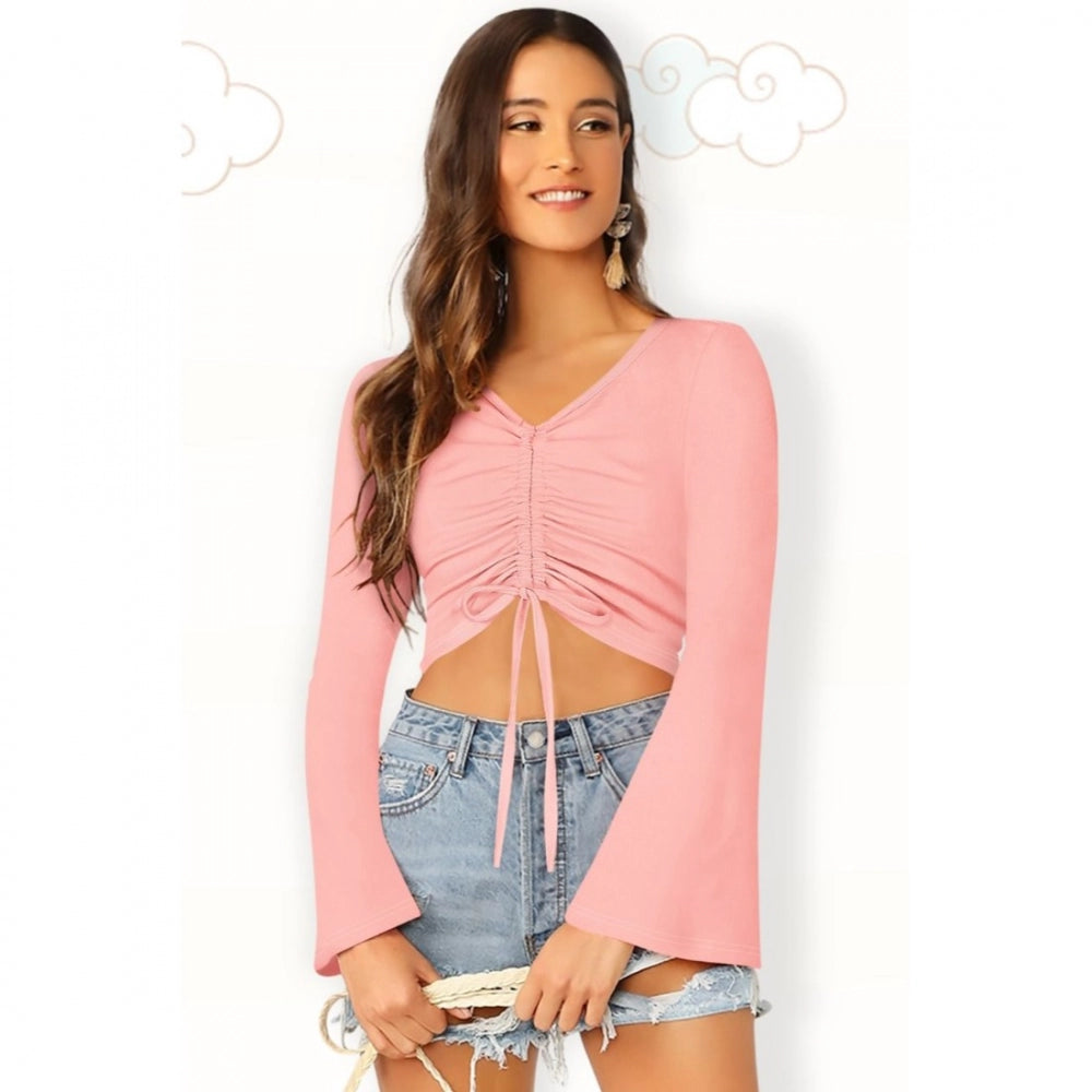 Women's 95% Polyester 5% Spandex Western Wear Tops (Peach)