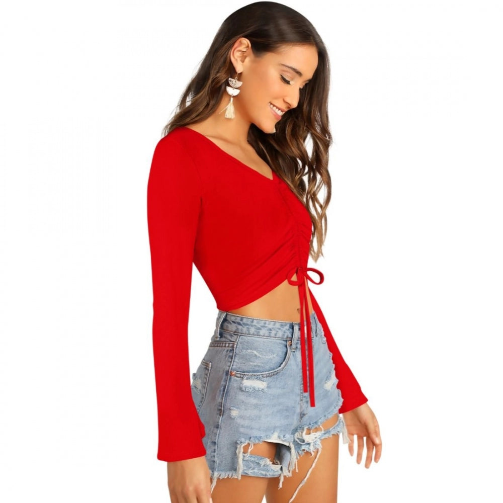 Women's 95% Polyester 5% Spandex Western Wear Tops (Red)