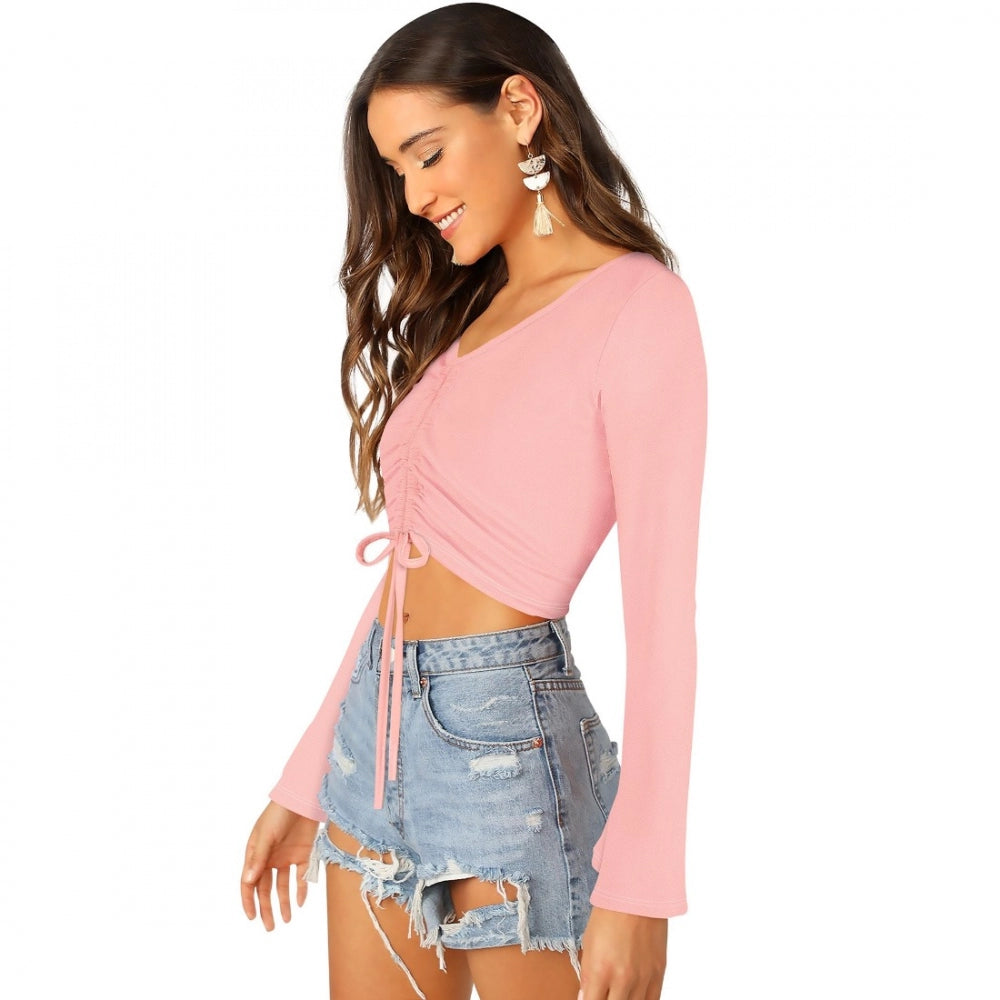 Women's 95% Polyester 5% Spandex Western Wear Tops (Peach)