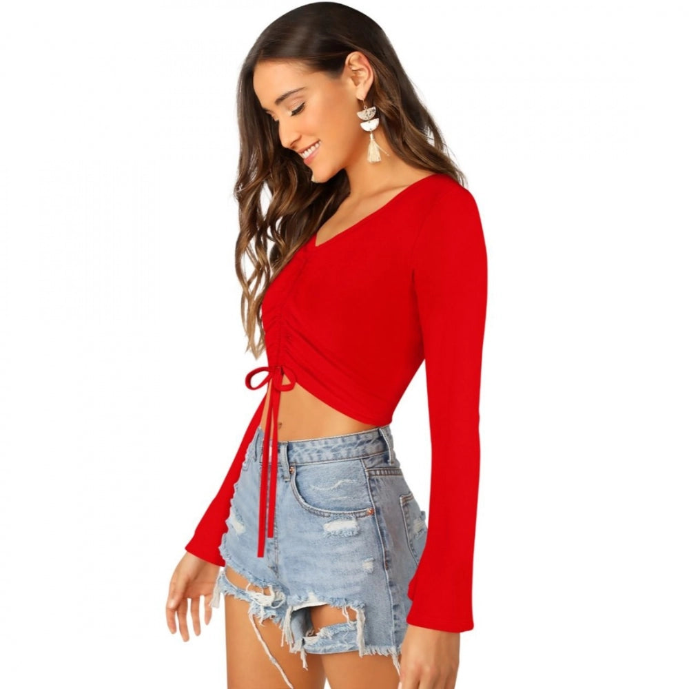 Women's 95% Polyester 5% Spandex Western Wear Tops (Red)