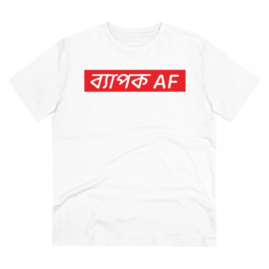 Men's PC Cotton Bengali Designs Printed T Shirt (Color: White, Thread Count: 180GSM)