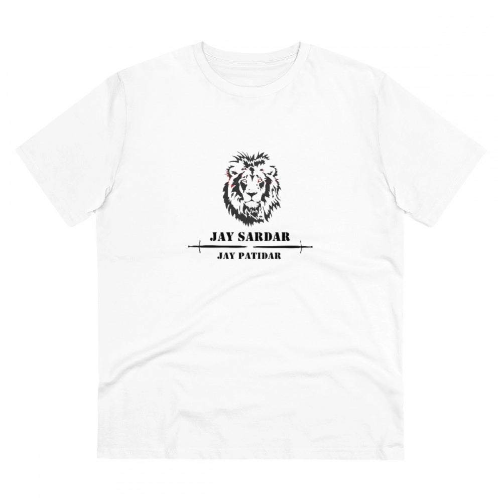 Men's PC Cotton Jay Sardar Printed T Shirt (Color: White, Thread Count: 180GSM)