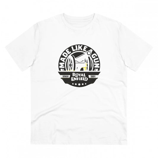 Men's PC Cotton Bike Ride Design Printed T Shirt (Color: White, Thread Count: 180GSM)