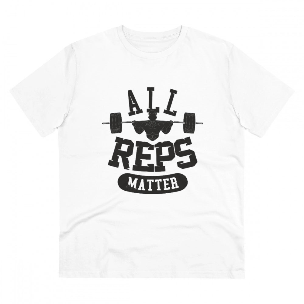 Men's PC Cotton All Reps Matter Printed T Shirt (Color: White, Thread Count: 180GSM)