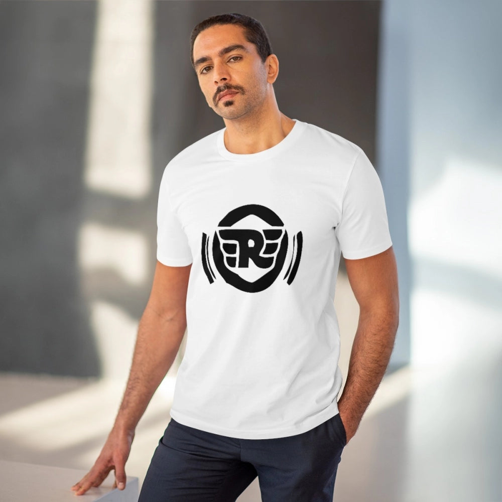 Men's PC Cotton Bike Ride Design Printed T Shirt (Color: White, Thread Count: 180GSM)