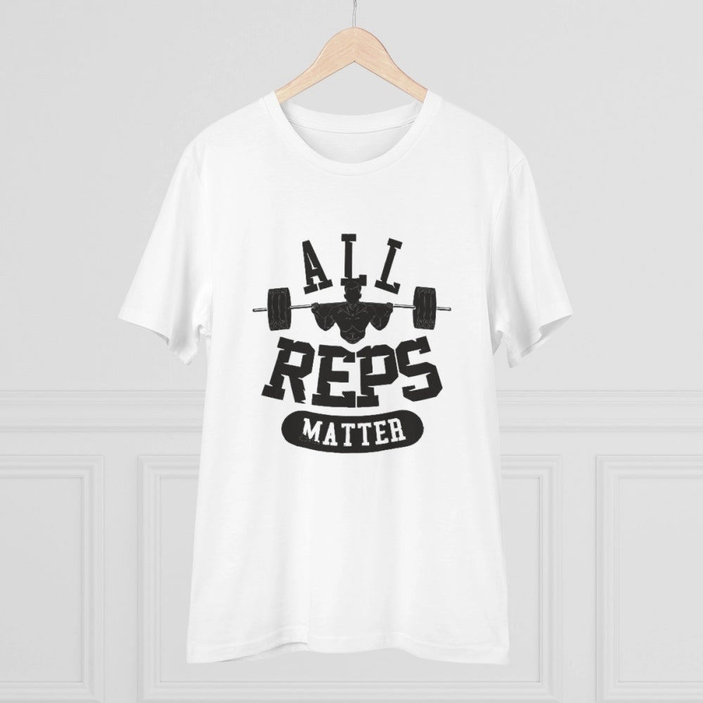 Men's PC Cotton All Reps Matter Printed T Shirt (Color: White, Thread Count: 180GSM)