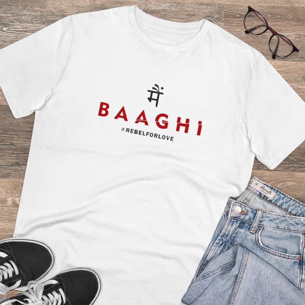 Men's PC Cotton Me Bhaghi Printed T Shirt (Color: White, Thread Count: 180GSM)