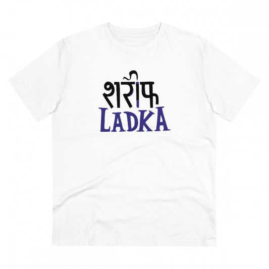 Men's PC Cotton Sarif Ladka Printed T Shirt (Color: White, Thread Count: 180GSM)