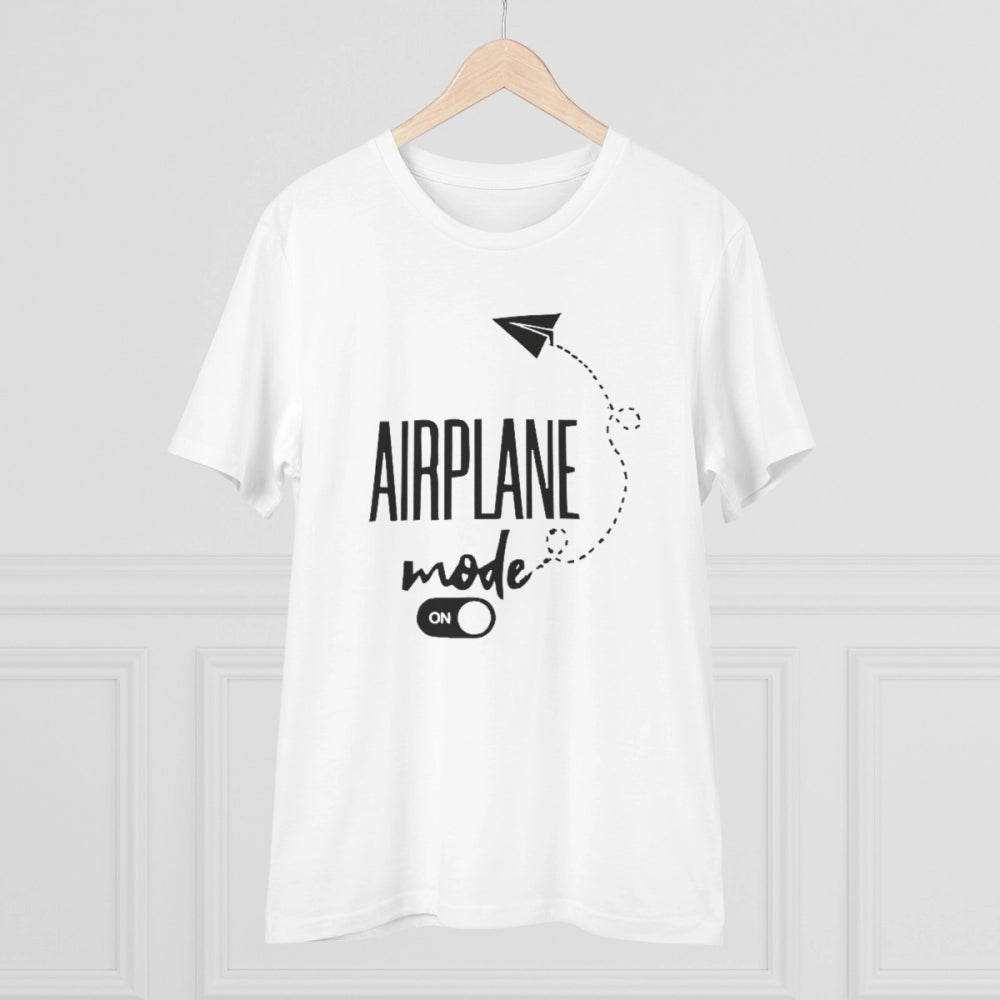 Men's PC Cotton Explore The Unseen Printed T Shirt (Color: White, Thread Count: 180GSM)