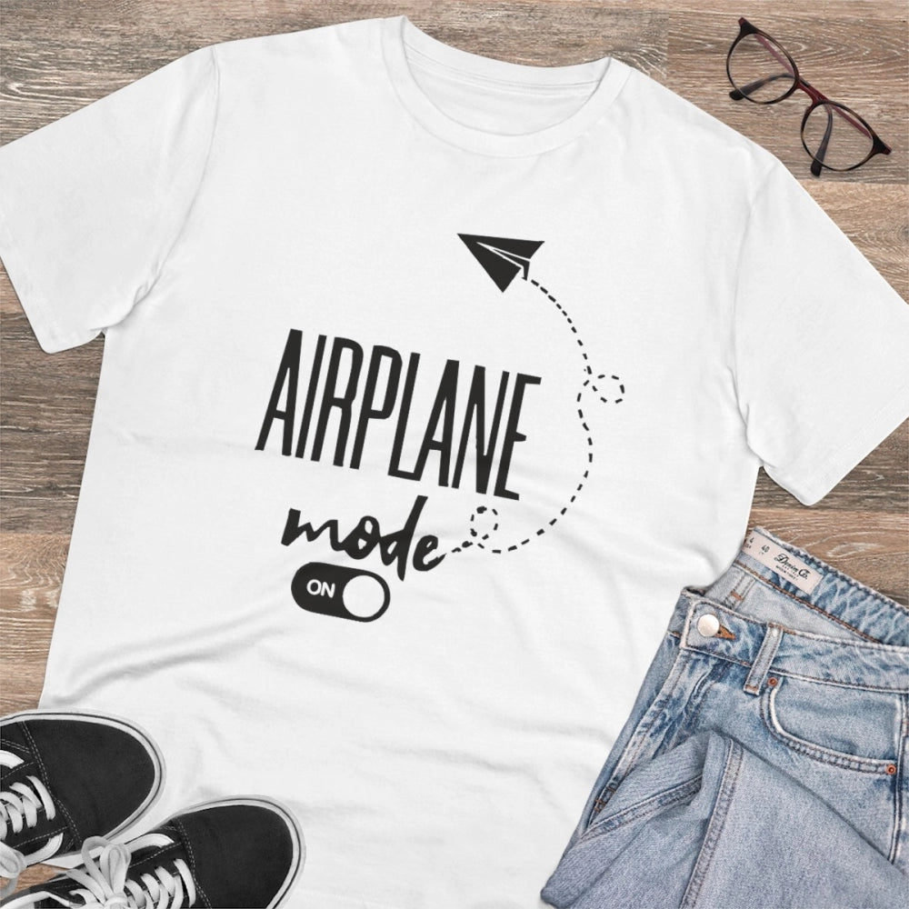 Men's PC Cotton Explore The Unseen Printed T Shirt (Color: White, Thread Count: 180GSM)