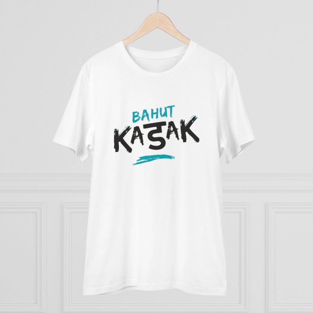 Men's PC Cotton Bahot Kadak Printed T Shirt (Color: White, Thread Count: 180GSM)