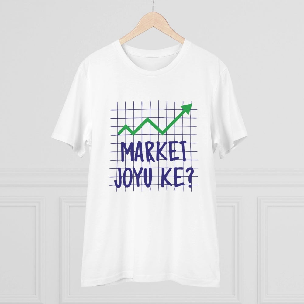 Men's PC Cotton Market Joyu Che Printed T Shirt (Color: White, Thread Count: 180GSM)