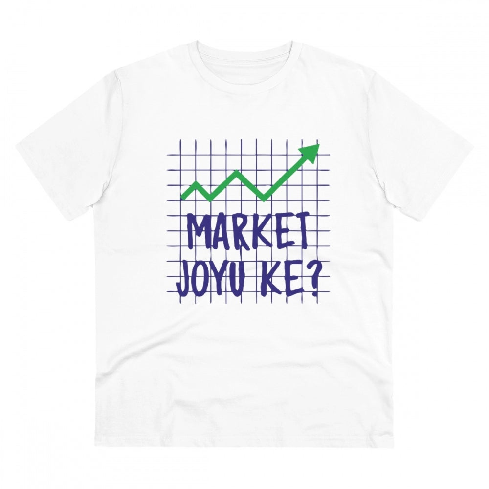 Men's PC Cotton Market Joyu Che Printed T Shirt (Color: White, Thread Count: 180GSM)