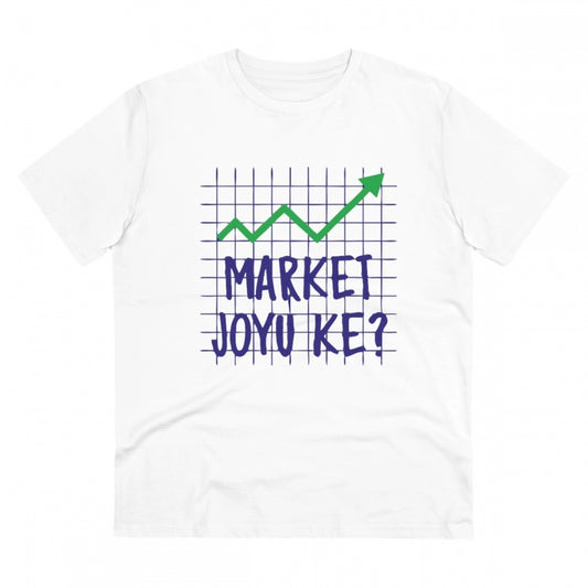 Men's PC Cotton Market Joyu Che Printed T Shirt (Color: White, Thread Count: 180GSM)
