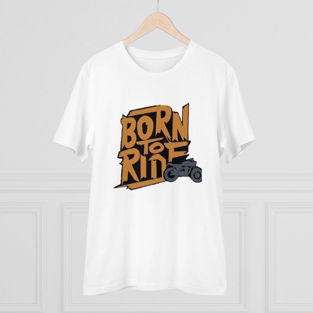 Men's PC Cotton Explore The Unseen Printed T Shirt (Color: White, Thread Count: 180GSM)