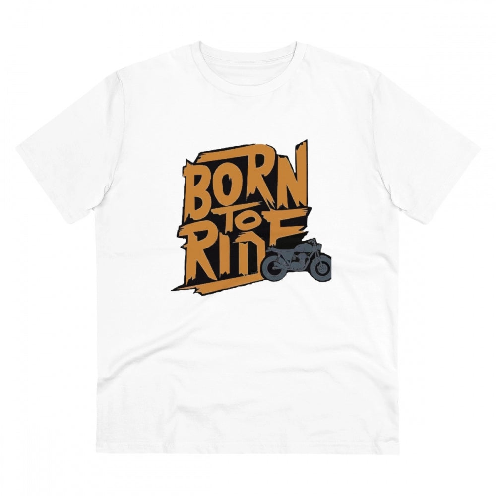 Men's PC Cotton Explore The Unseen Printed T Shirt (Color: White, Thread Count: 180GSM)