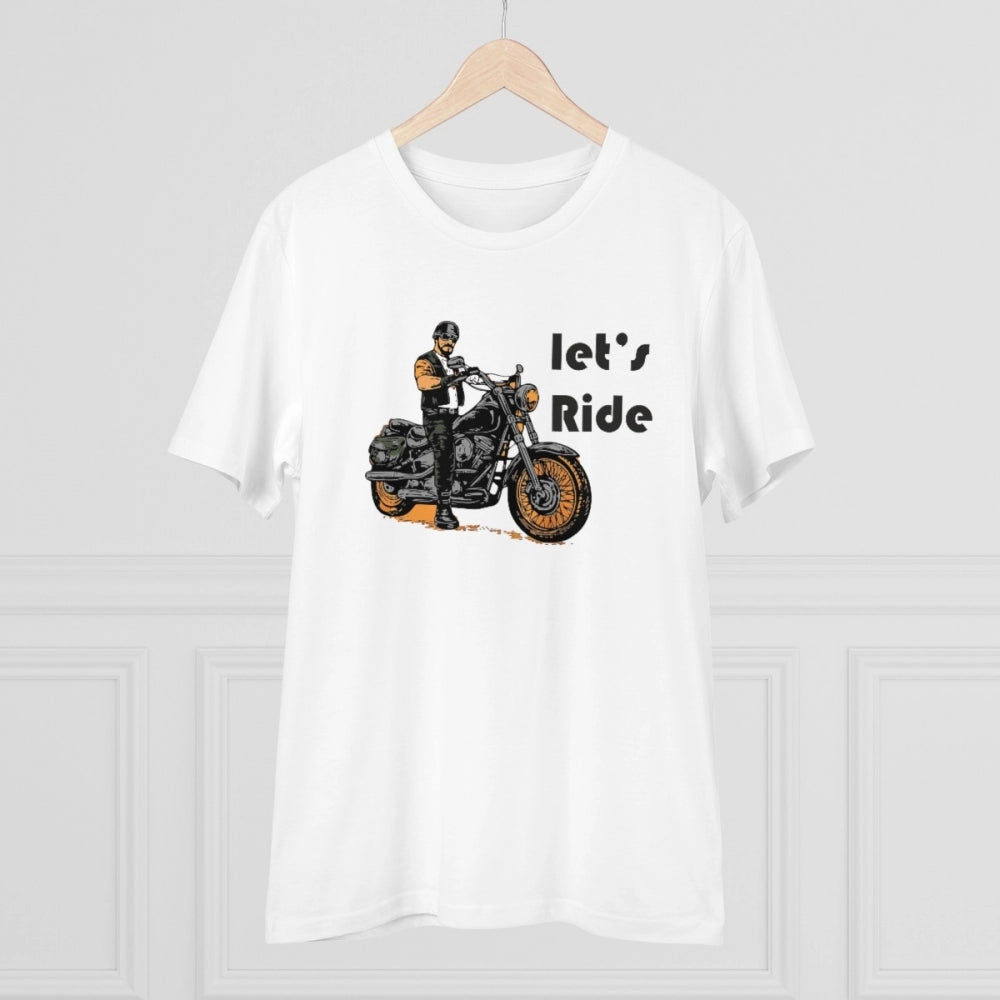 Men's PC Cotton Explore The Unseen Printed T Shirt (Color: White, Thread Count: 180GSM)