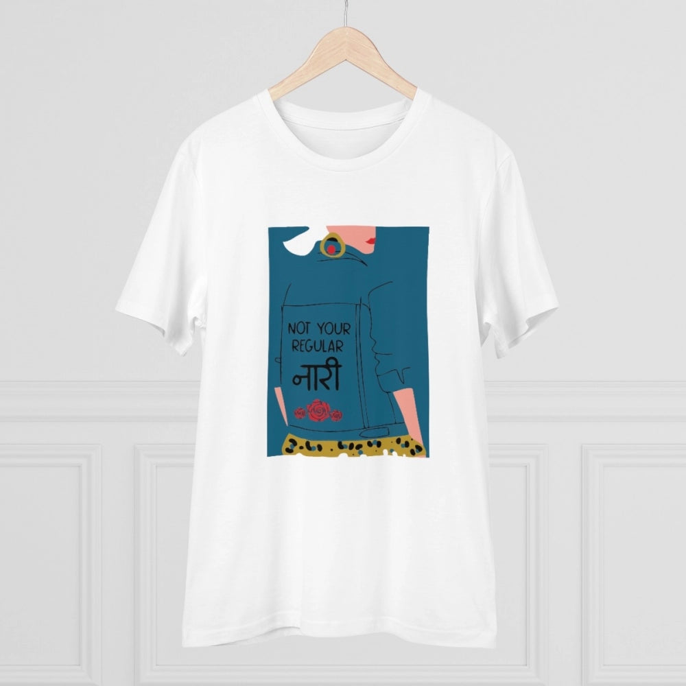 Men's PC Cotton Not Your Regular Naari Printed T Shirt (Color: White, Thread Count: 180GSM)