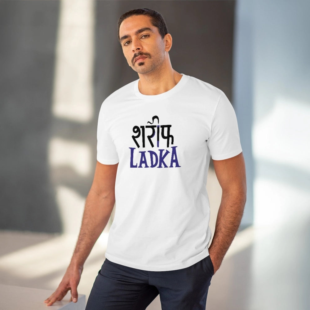 Men's PC Cotton Sarif Ladka Printed T Shirt (Color: White, Thread Count: 180GSM)