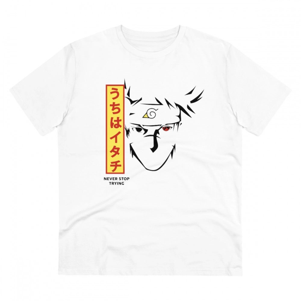 Men's PC Cotton Kunffo Printed T Shirt (Color: White, Thread Count: 180GSM)