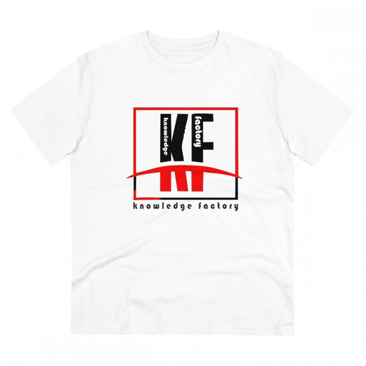 Men's PC Cotton Knowledge Factory Printed T Shirt (Color: White, Thread Count: 180GSM)