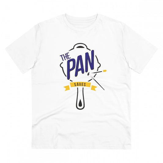 Men's PC Cotton The Pan Pubg Printed T Shirt (Color: White, Thread Count: 180GSM)