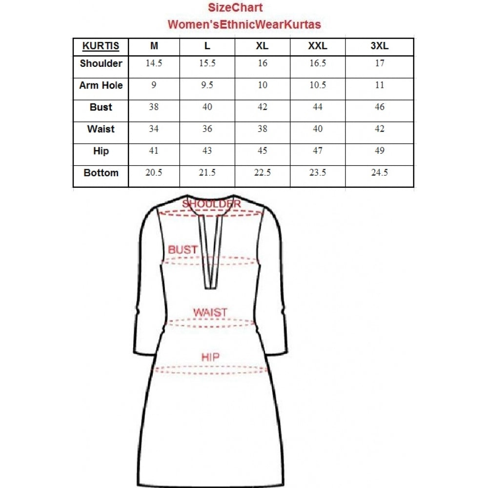 Women's Khadi Printed A Line Kurti (Off White, Khadi)