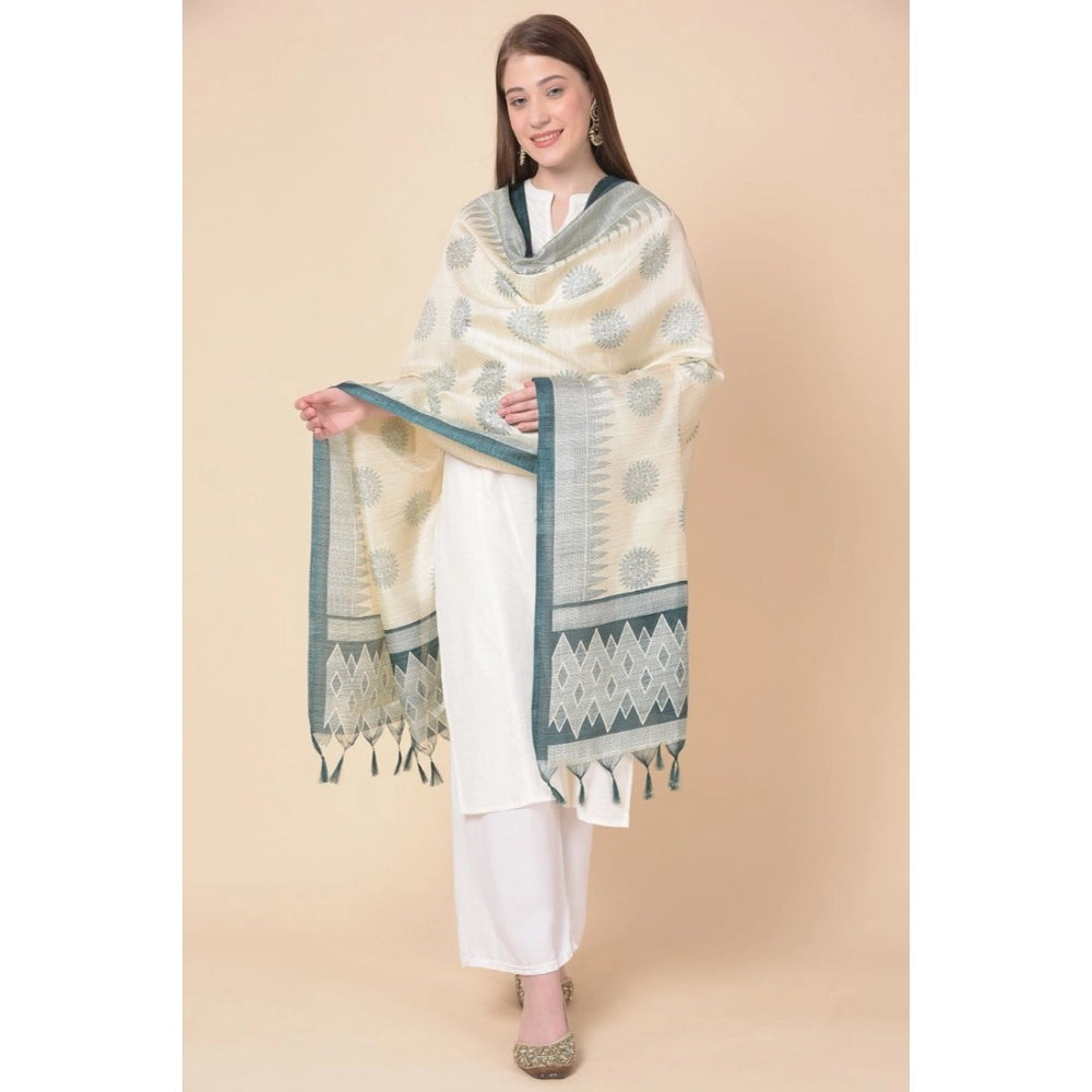 Women's Art Silk Printed Dupatta (Grey, Length: 2.25 to 2.50 Mtr)